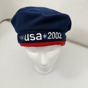 Roots x 2002 Salt Lake Winter Olympics Beret USA Hat OSFA Participant Issued